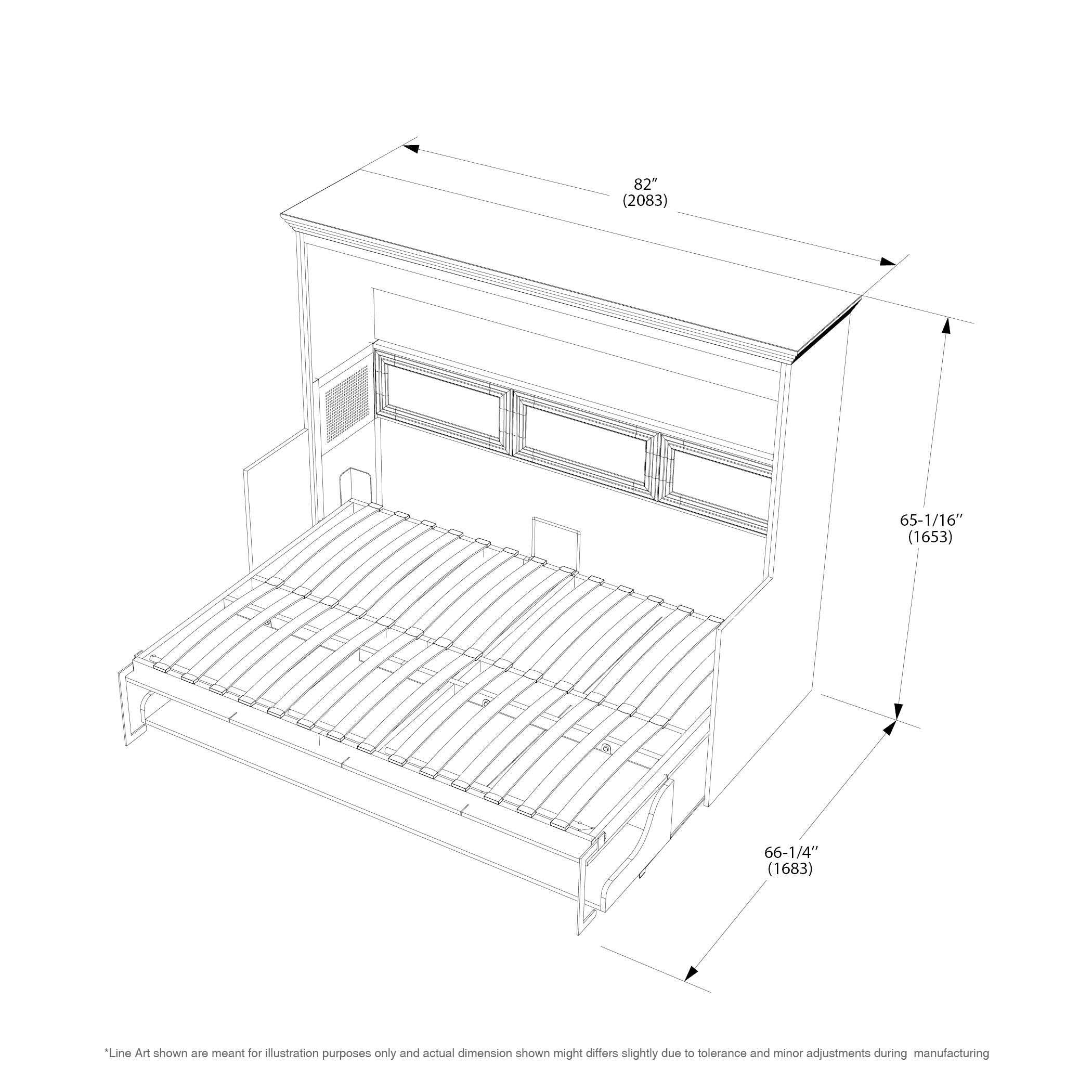 Adonis Murphy Bed with Desk - Horizontal