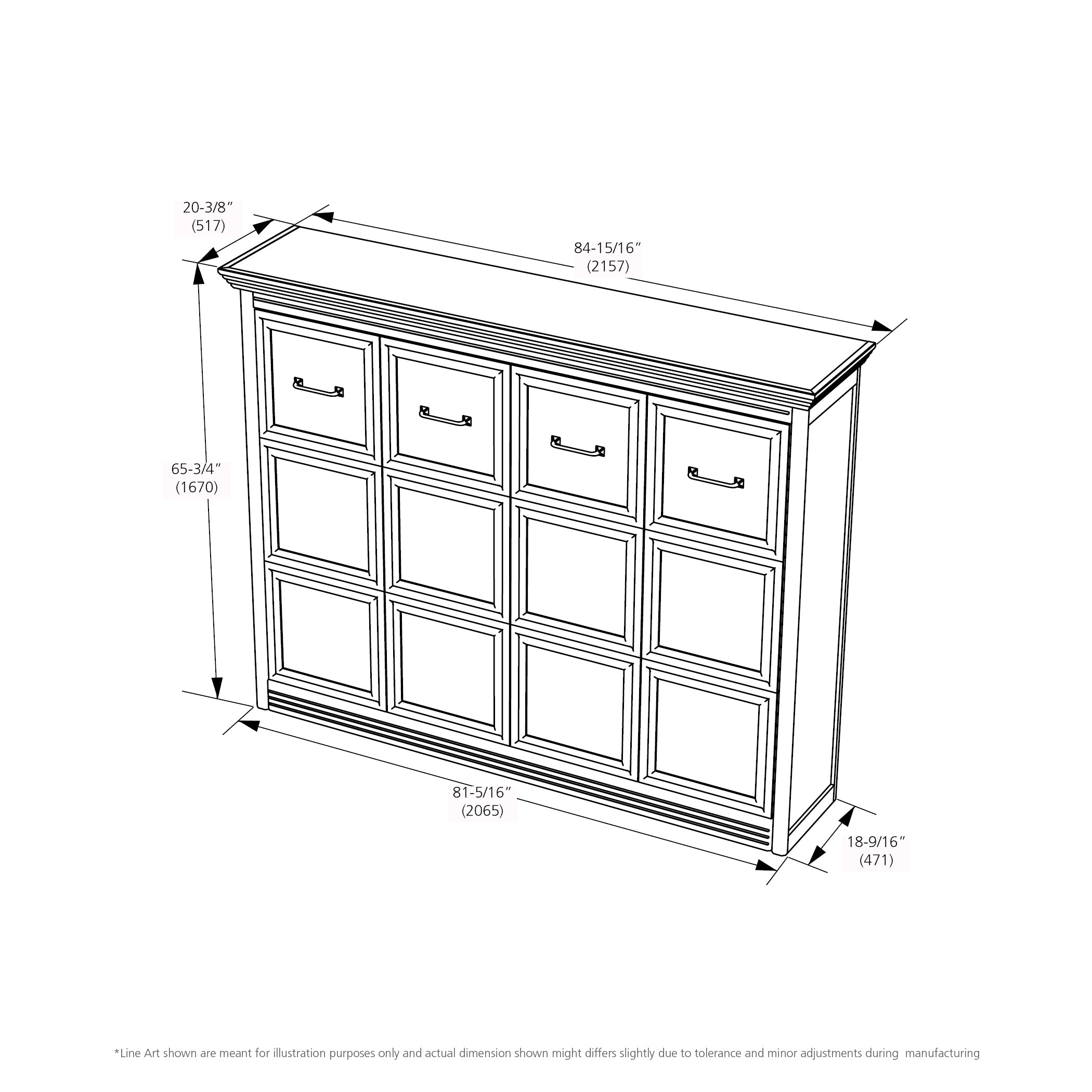 Adonis Full Murphy Bed - Horizontal