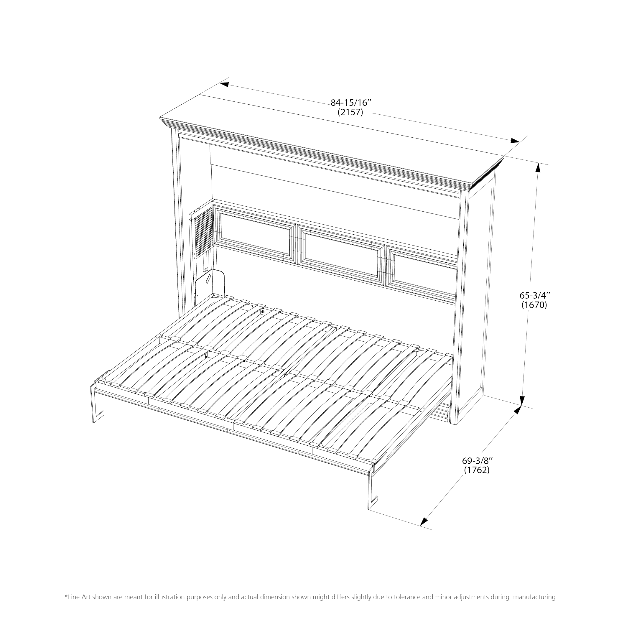 Adonis Full Murphy Bed - Horizontal