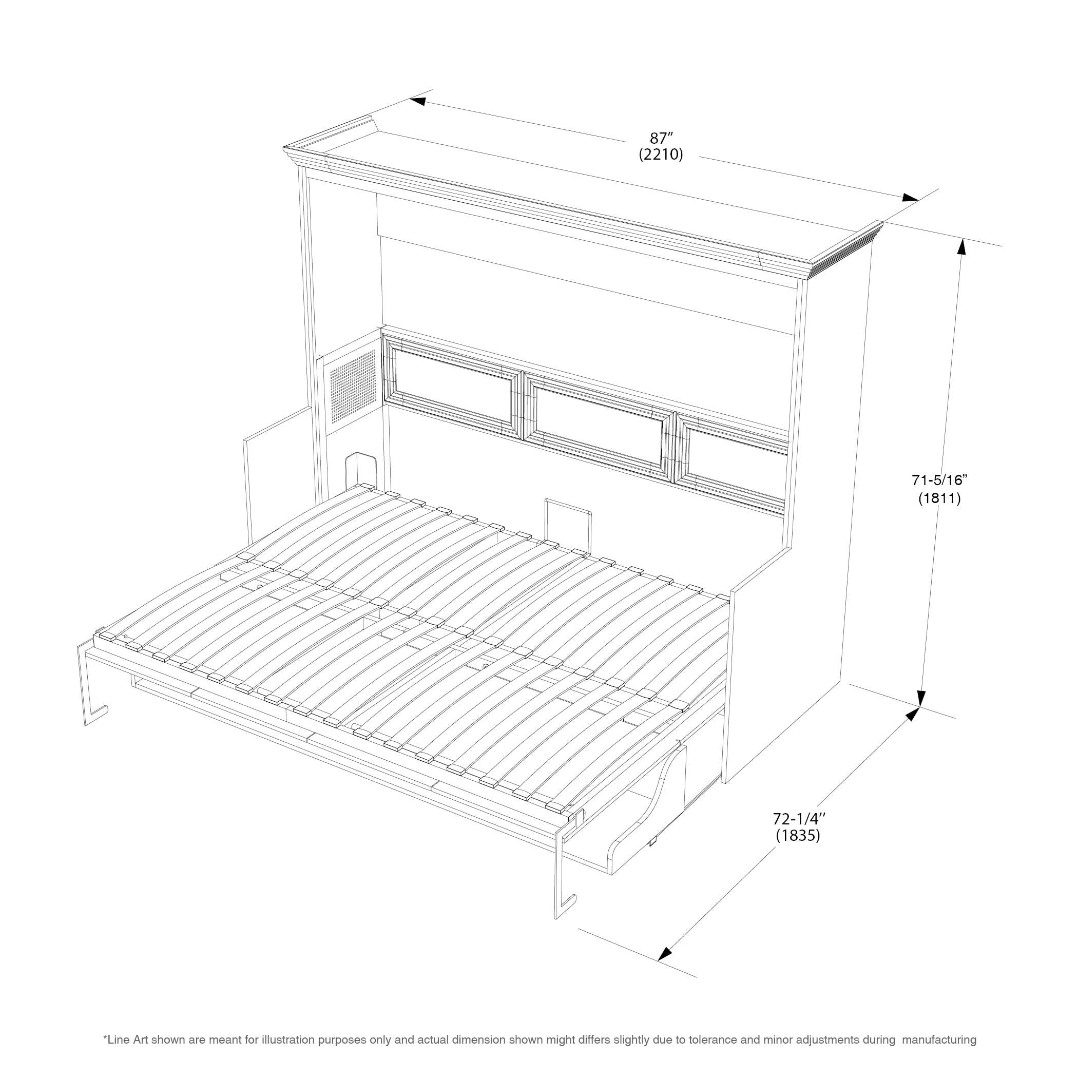 Adonis Murphy Bed with Desk - Horizontal