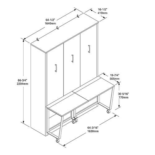 Alexa Queen Murphy Bed with Desk