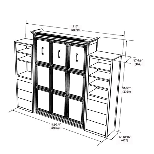Chamberlin Queen Murphy Bed With 2 Storage Cabinets