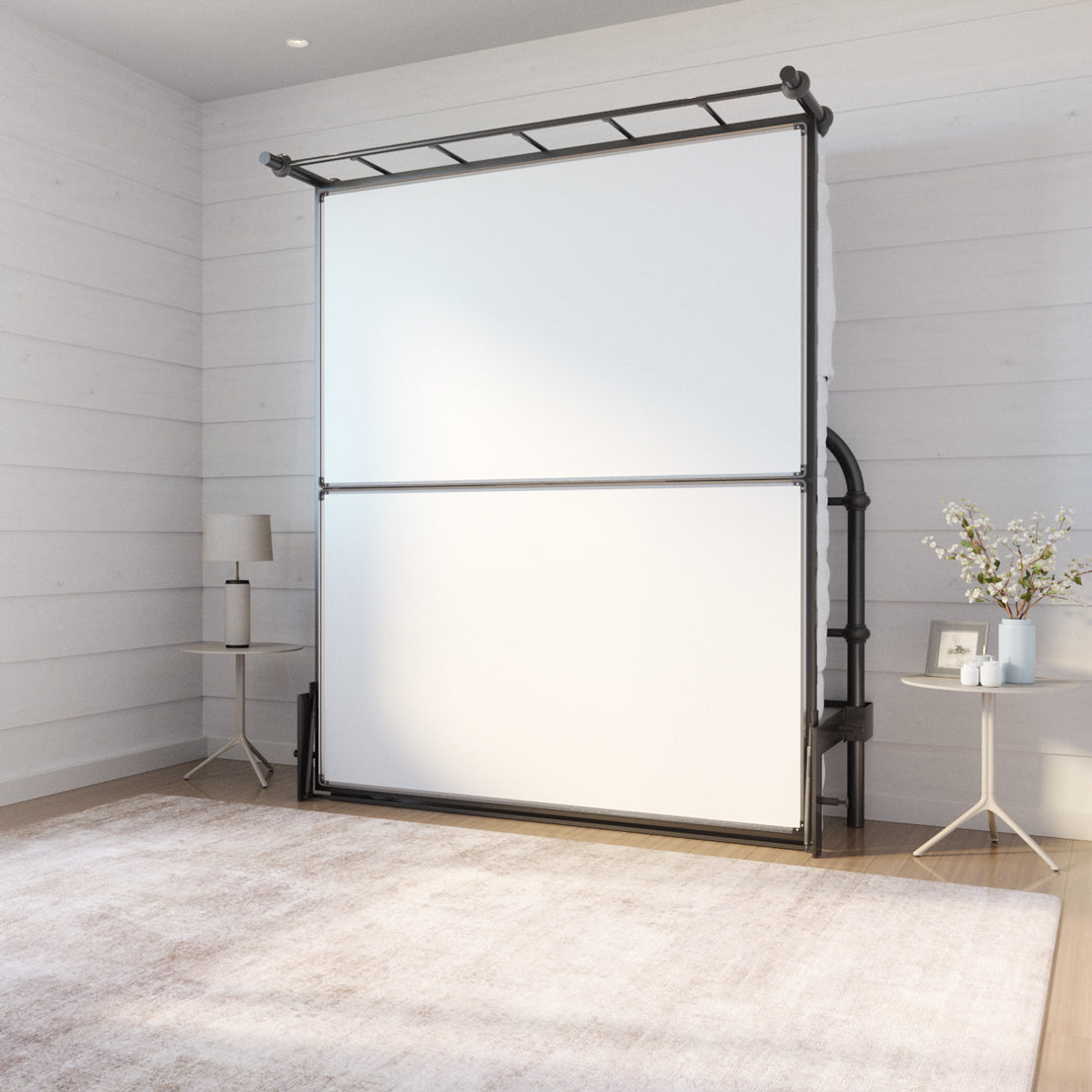 Queen bed frame with headboard footboard lift bed storage lift up bedroom furniture risers space-saving black metal whiteboard