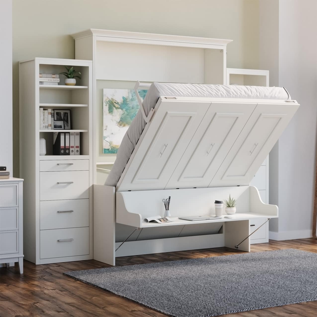 murphy bed with dresser Convertible Multifunctional Rooms Accent Cabinet - Bed Bath & Beyond contemporary grey MONSLIPA Full Size Murphy Bed