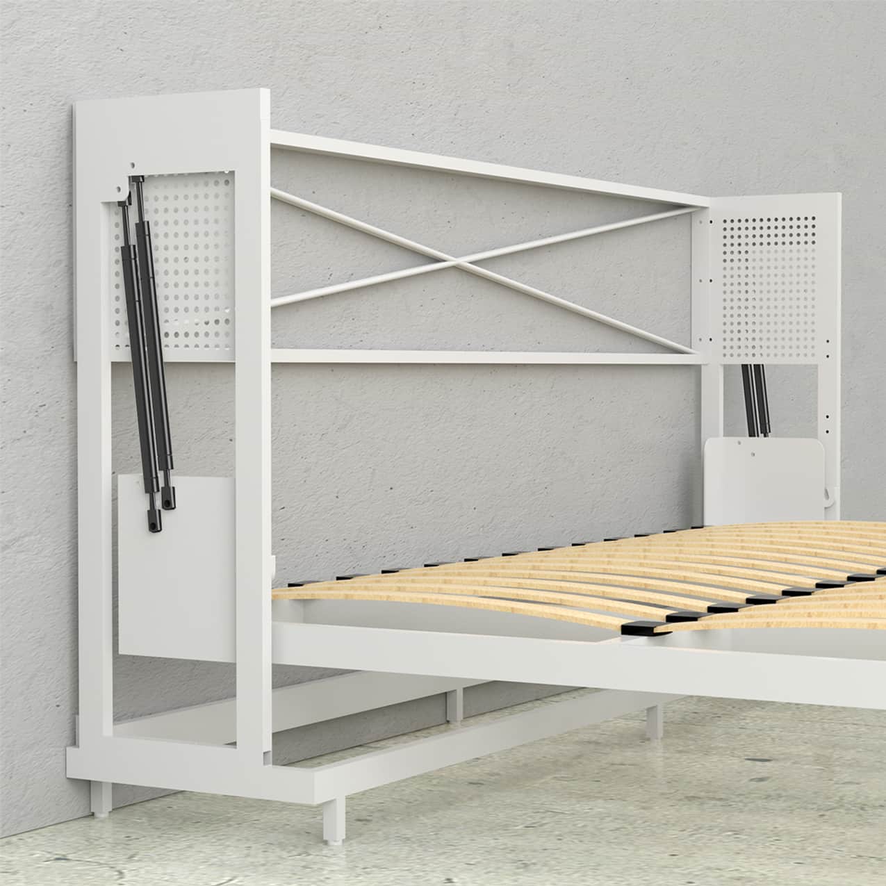 alegra twin horizontal murphy bed steel frame pistons euro slat mattress supports hidden hideaway hide away hide-a-way diy murphy bed kit fold out pull down wall bed cabinet console