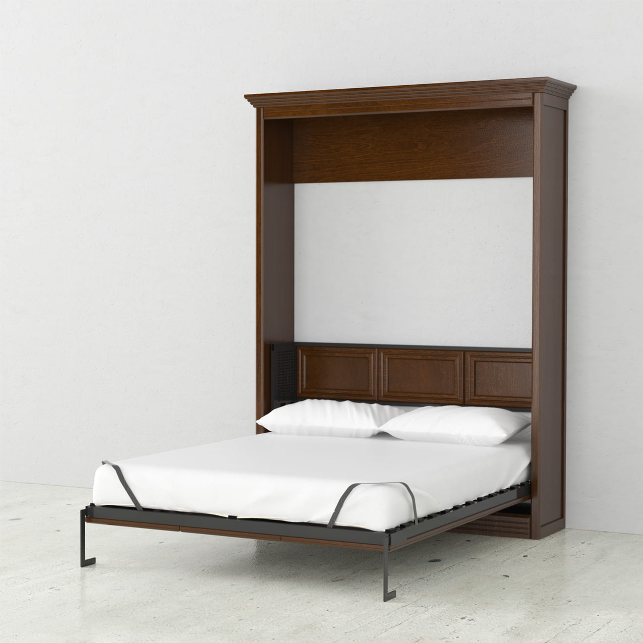 Chamberlin queen murphy bed hidden hideaway hide away hide-a-way diy muprhy bed kit fold out pull down guest bed