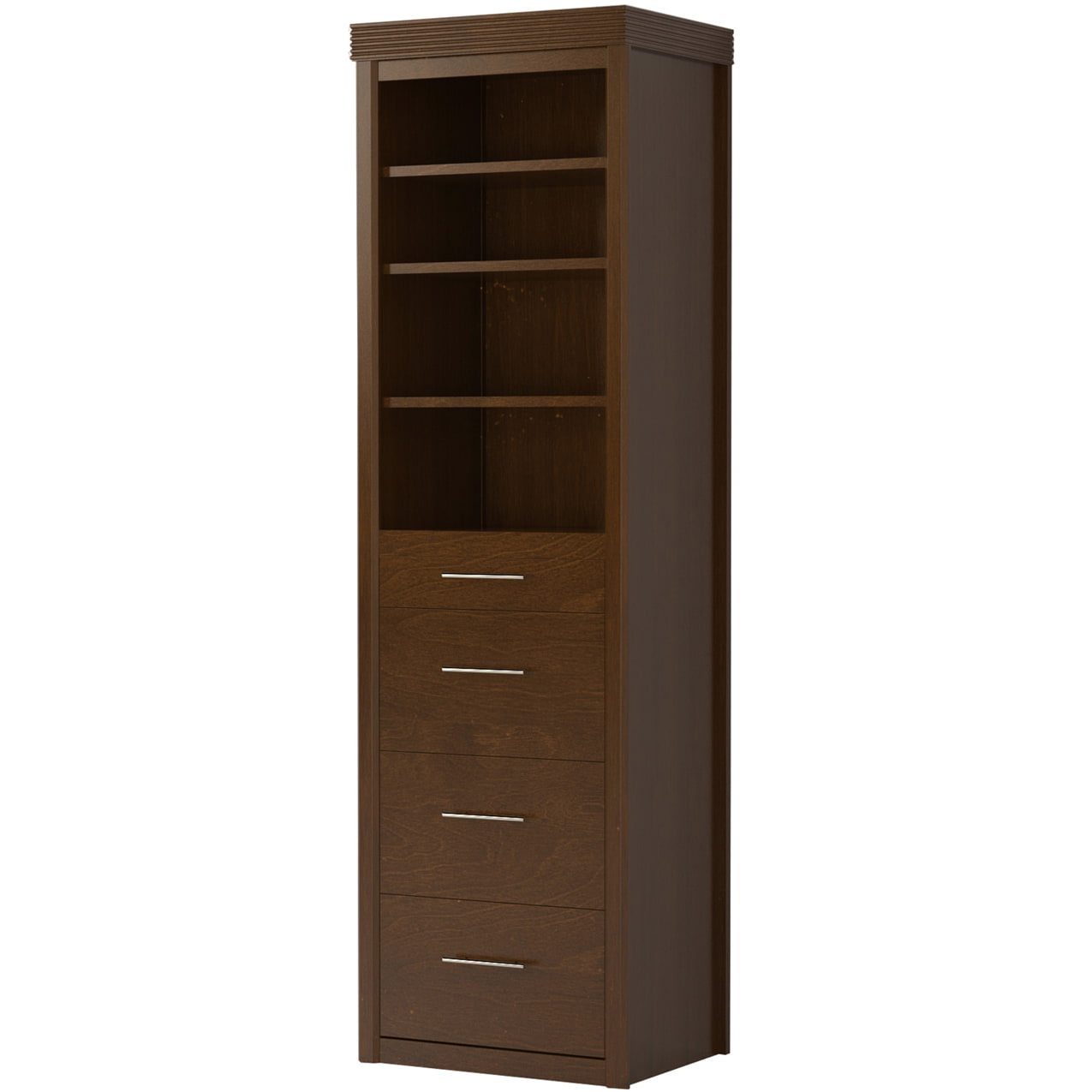 Coventry customizable storage cabinet with adjustable shelves pullout nightstand drawers