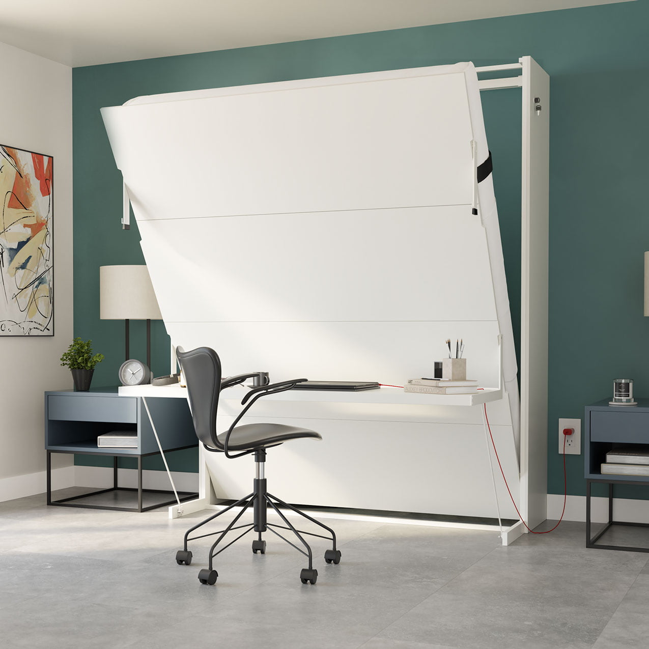 Adara Queen Murphy Bed with Desk