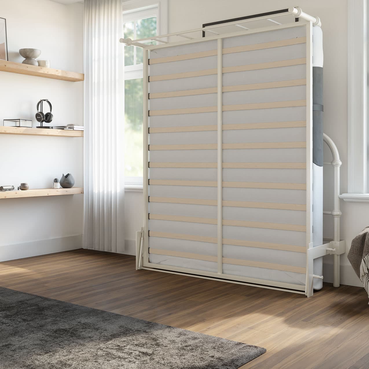 bed frame with headboard footboard lift bed storage lift up bedroom furniture risers space-saving white metal