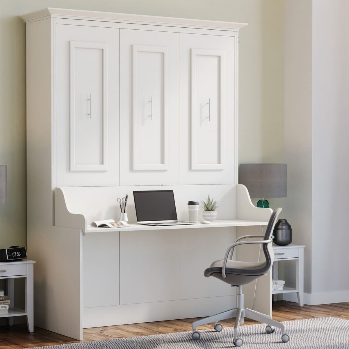 Alegra Queen Murphy Bed with desk cabinet wall bed diy kit hidden bed hideaway pull down fold down 
