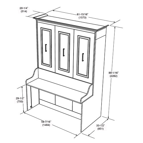 Lit escamotable avec bureau Alegra