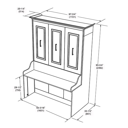 Lit escamotable avec bureau Alegra