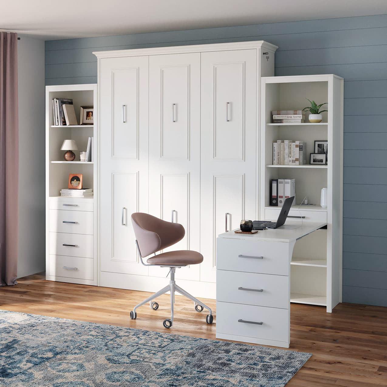 Alegra Queen Murphy Bed with 2 Storage Cabinets