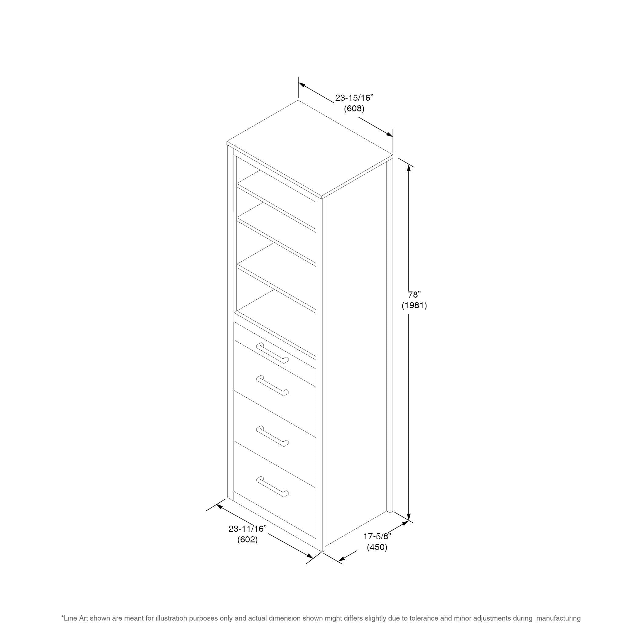 Alegra Queen Murphy Bed with 1 Storage Cabinet