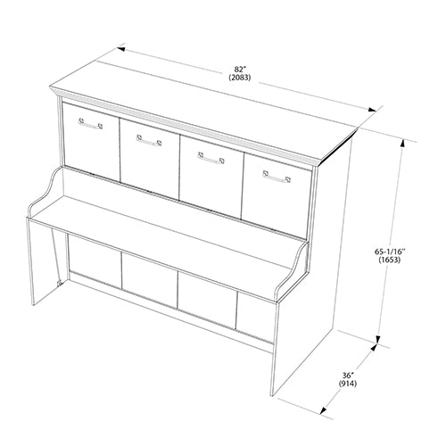 Chamberlin Murphy Bed with Desk - Horizontal