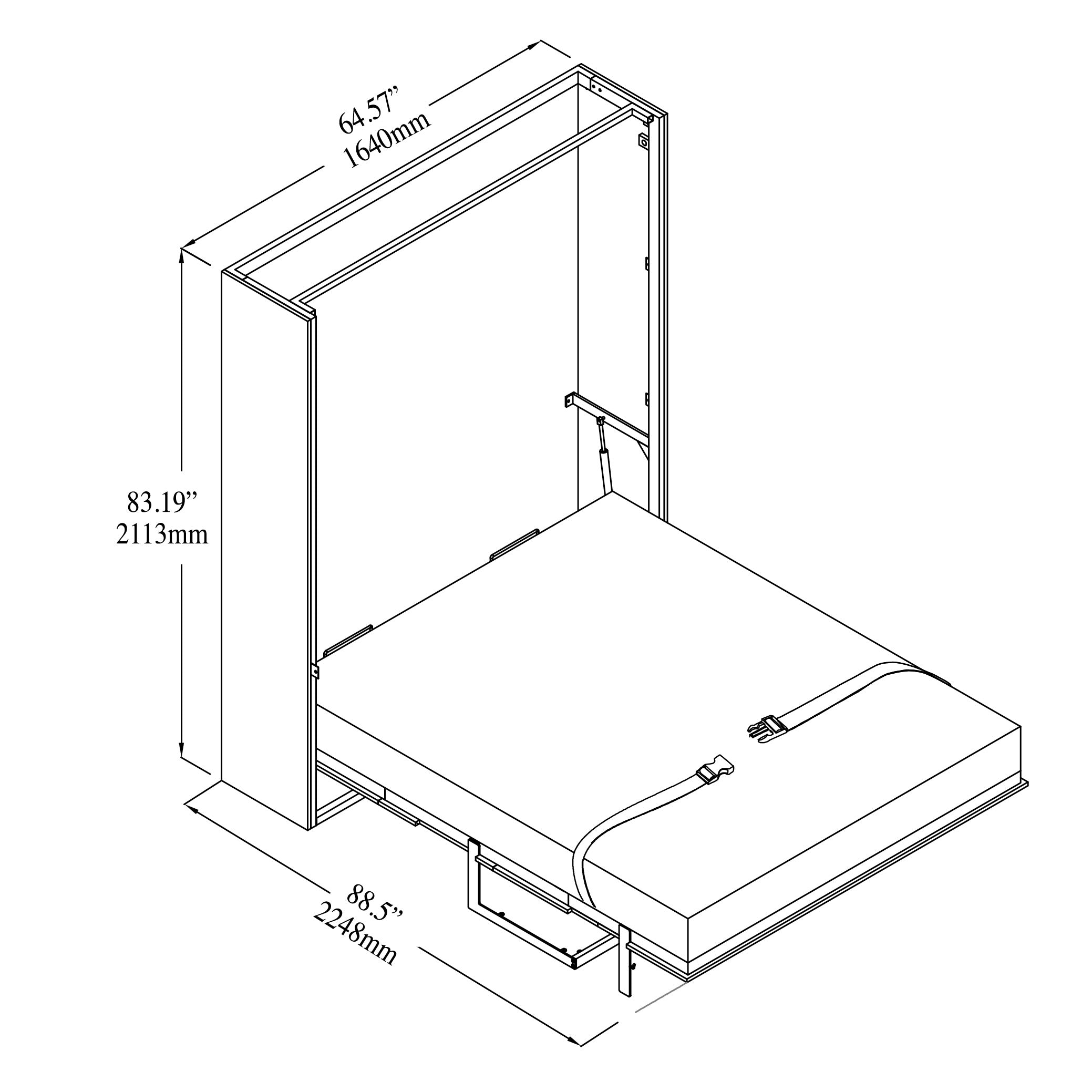 Lit escamotable Adara avec bureau - Grand