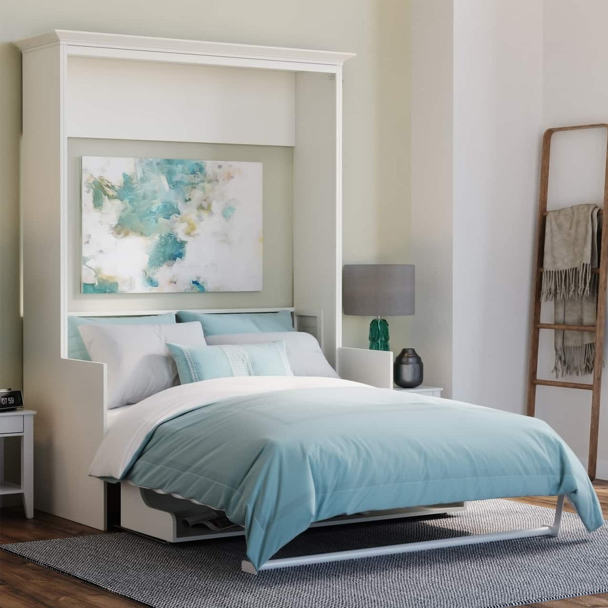 Alegra full murphy bed with desk cabinet open hidden hideaway fold out pull down diy muphy bed kit wall bed cabinet Murphy desk guest bed