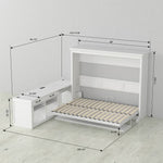 adonis pro queen horizontal murphy bed with desk dimensions with bed opened