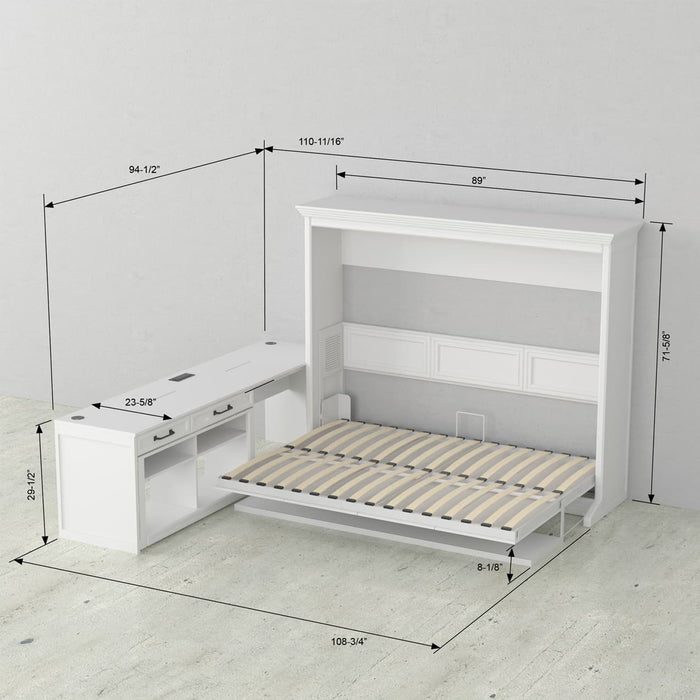 Adonis Office Pro Queen Murphy Bed with Desk