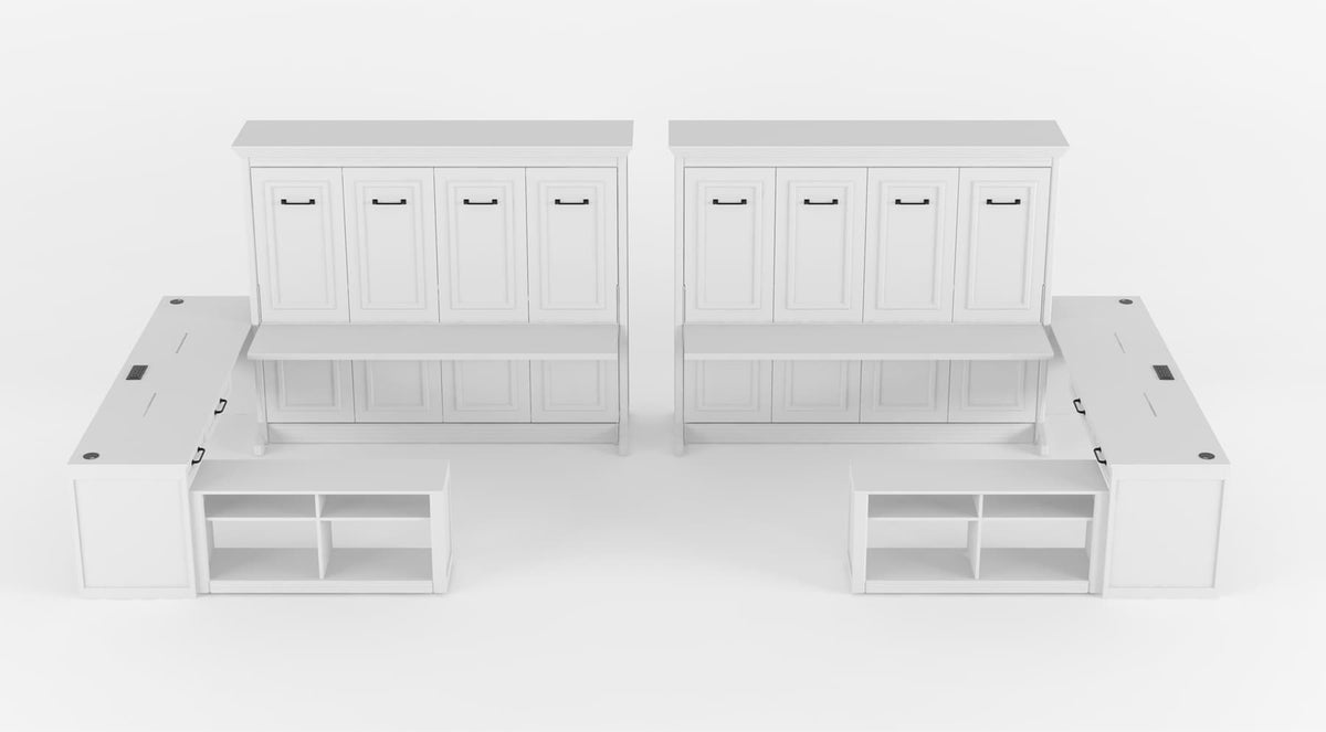 Adonis Pro Queen Horizontal Murphy Bed with desk and extra storage murphy desk bed combo hidden hideaway folding diy Murphy bed kit
