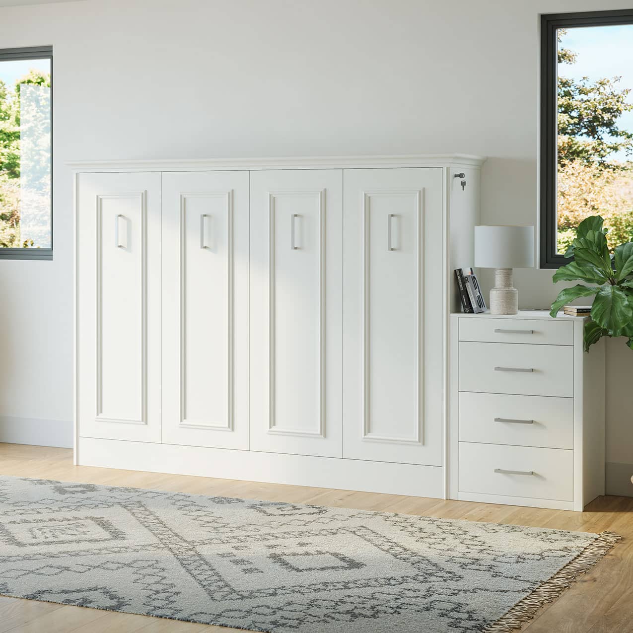 Alegra Full Murphy Bed - Horizontal - with 1 Side Table