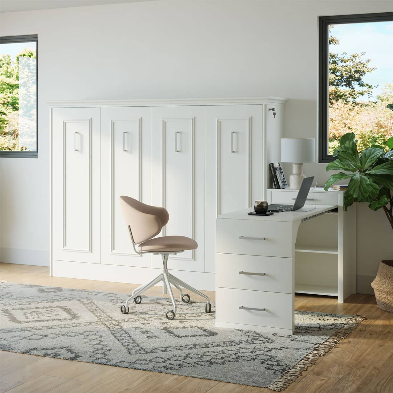 Alegra Full Murphy Bed - Horizontal - with 1 Side Table