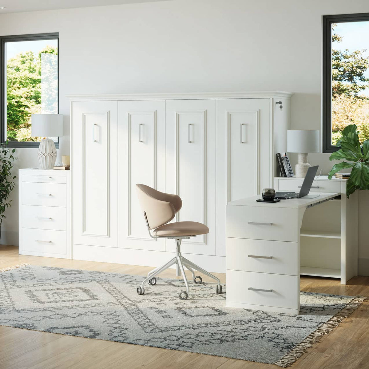 Alegra Full Murphy Bed - Horizontal - with 2 Side Tables