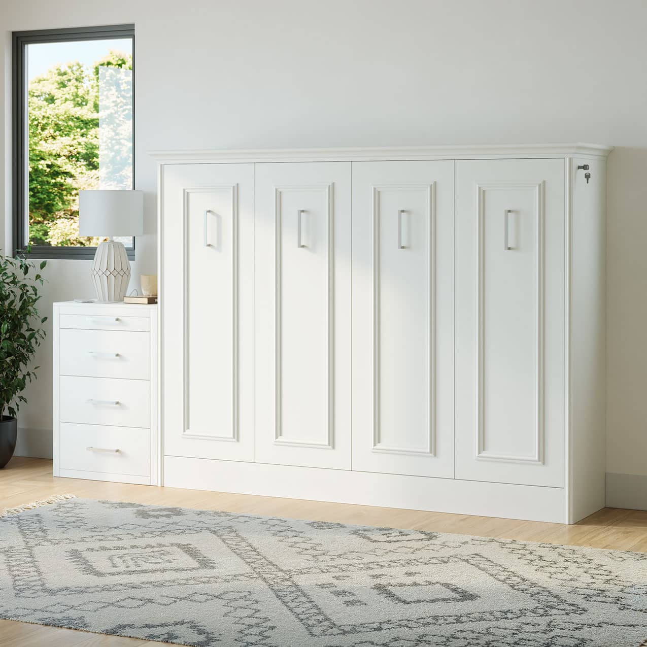 Alegra Full Murphy Bed - Horizontal - with 1 Side Table