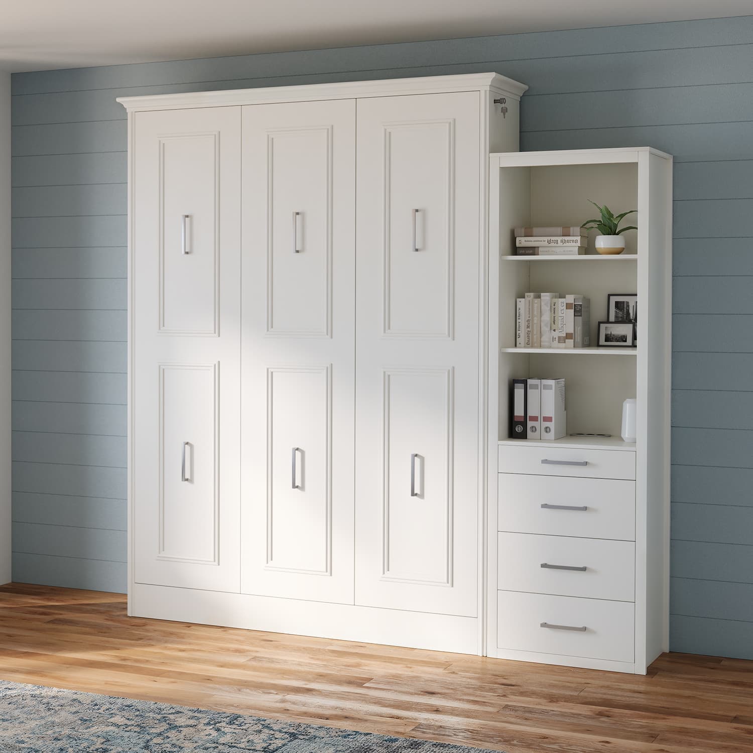 Alegra Queen Murphy Bed with 1 Storage Cabinet