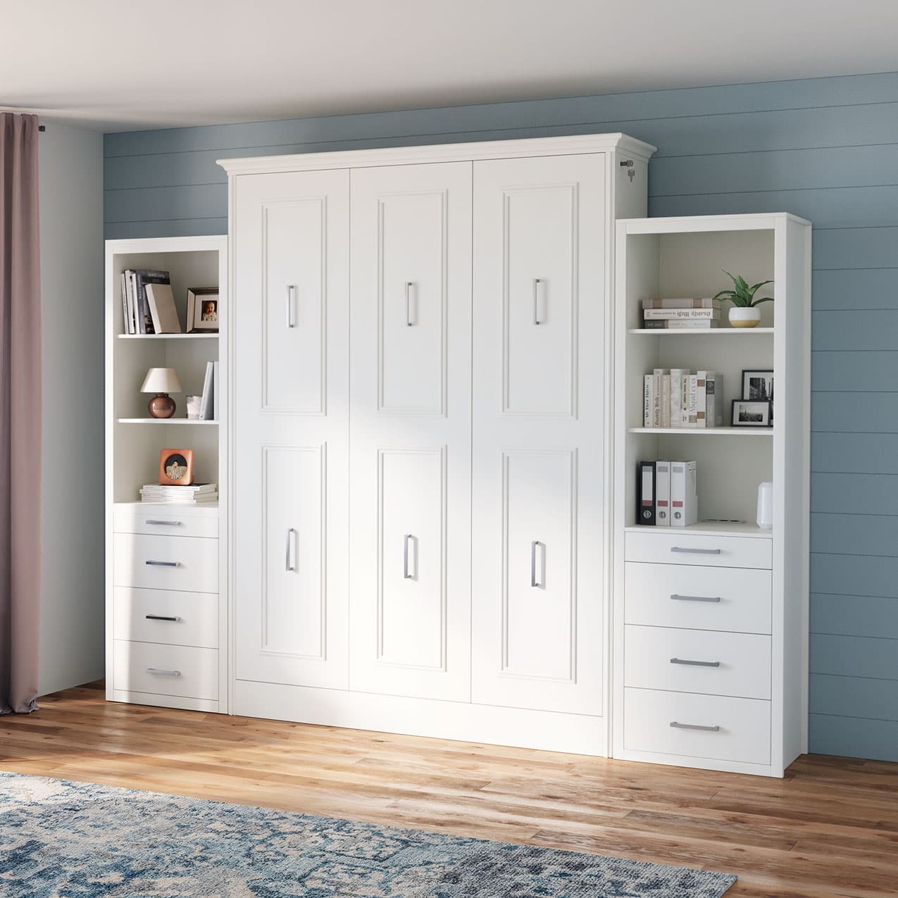Alegra Queen Murphy Bed with 2 Storage Cabinets
