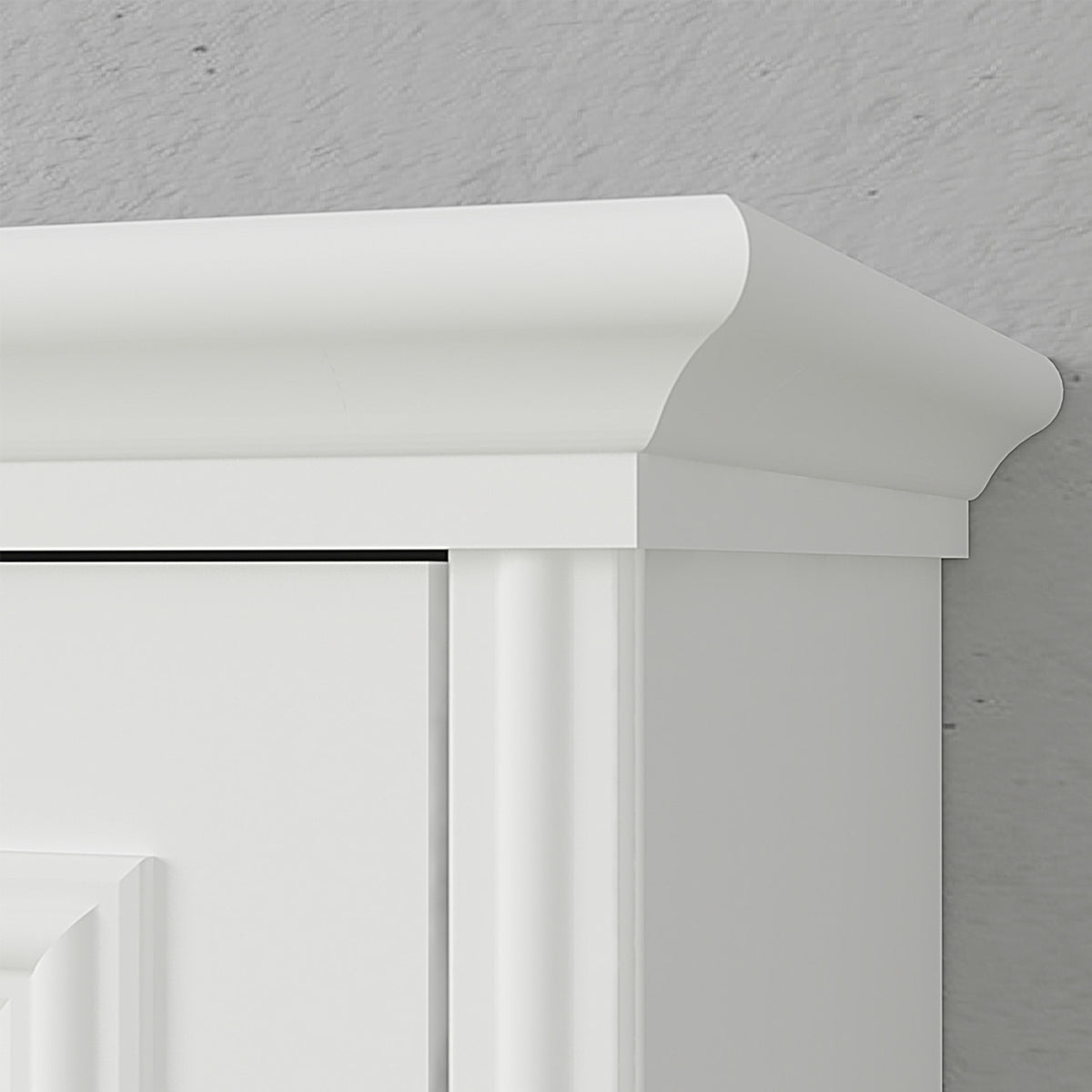 closeup of alegra queen murphy bed cabinet molding solid wood trim wall bed cabinet diy murphy bed kit