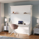 Murphy bed with desk and shelf, lit escamotable avec un bureau space saving furniture queen full size