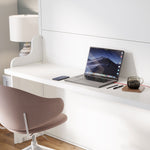 Murphy bed with desk and shelf, lit escamotable avec un bureau space saving furniture queen full size