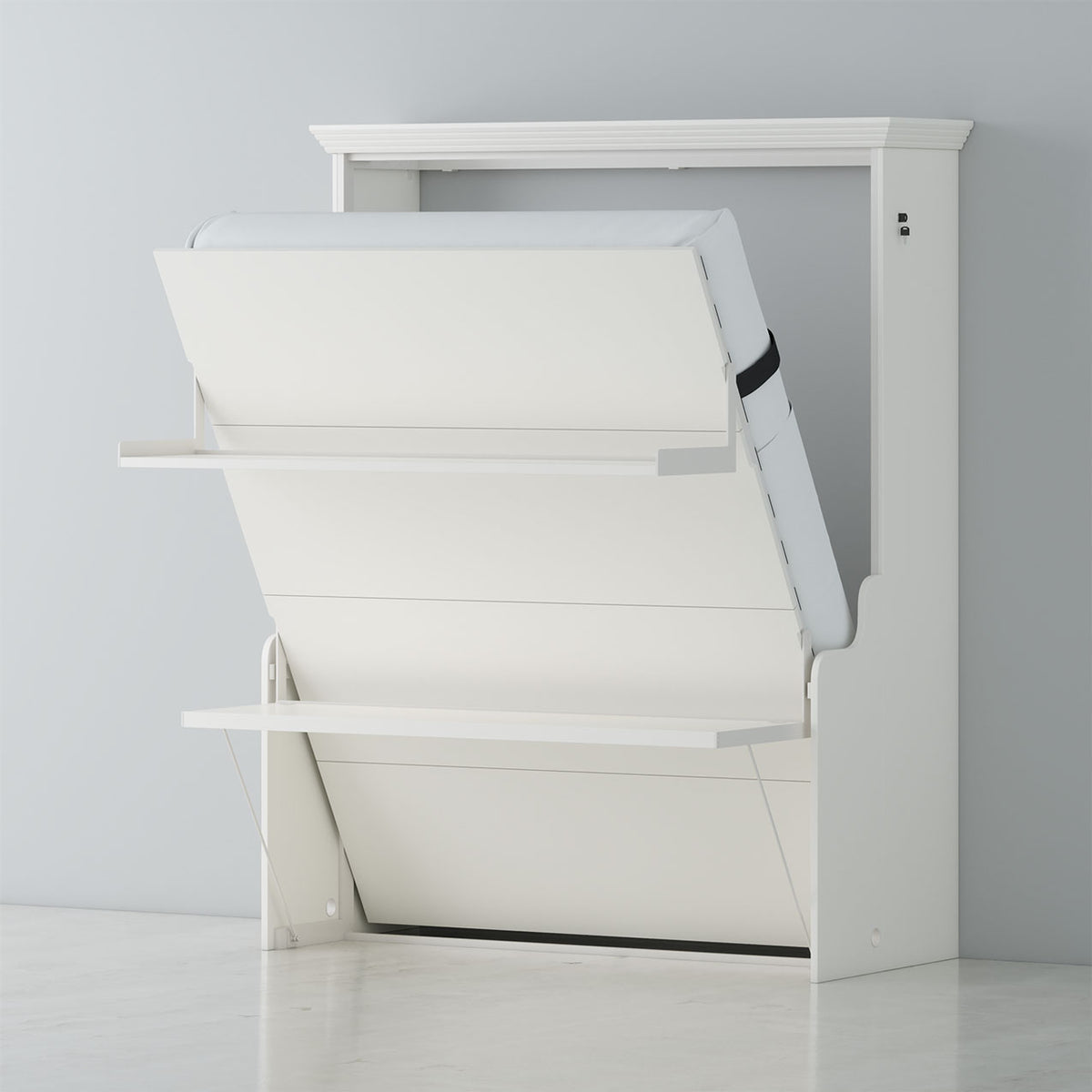 Murphy bed with desk and shelf, lit escamotable avec un bureau space saving furniture queen full size