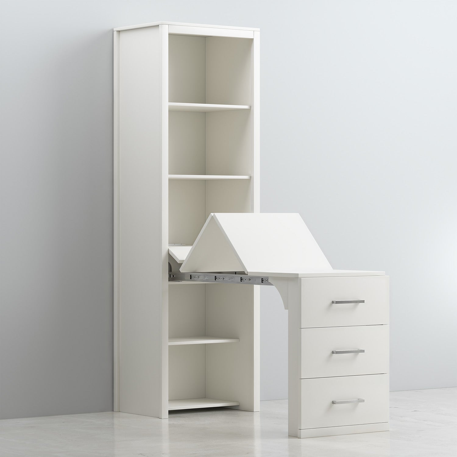 Alegra Queen Murphy Bed with 1 Storage Cabinet