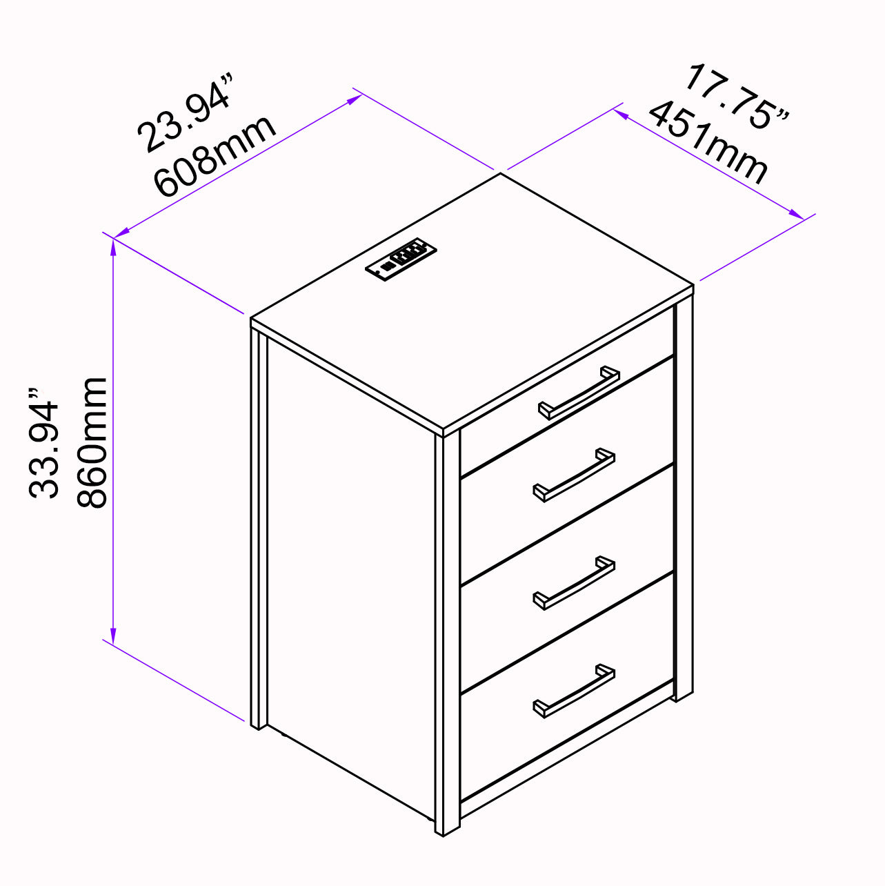Alegra Full Murphy Bed - Horizontal - with 2 Side Tables