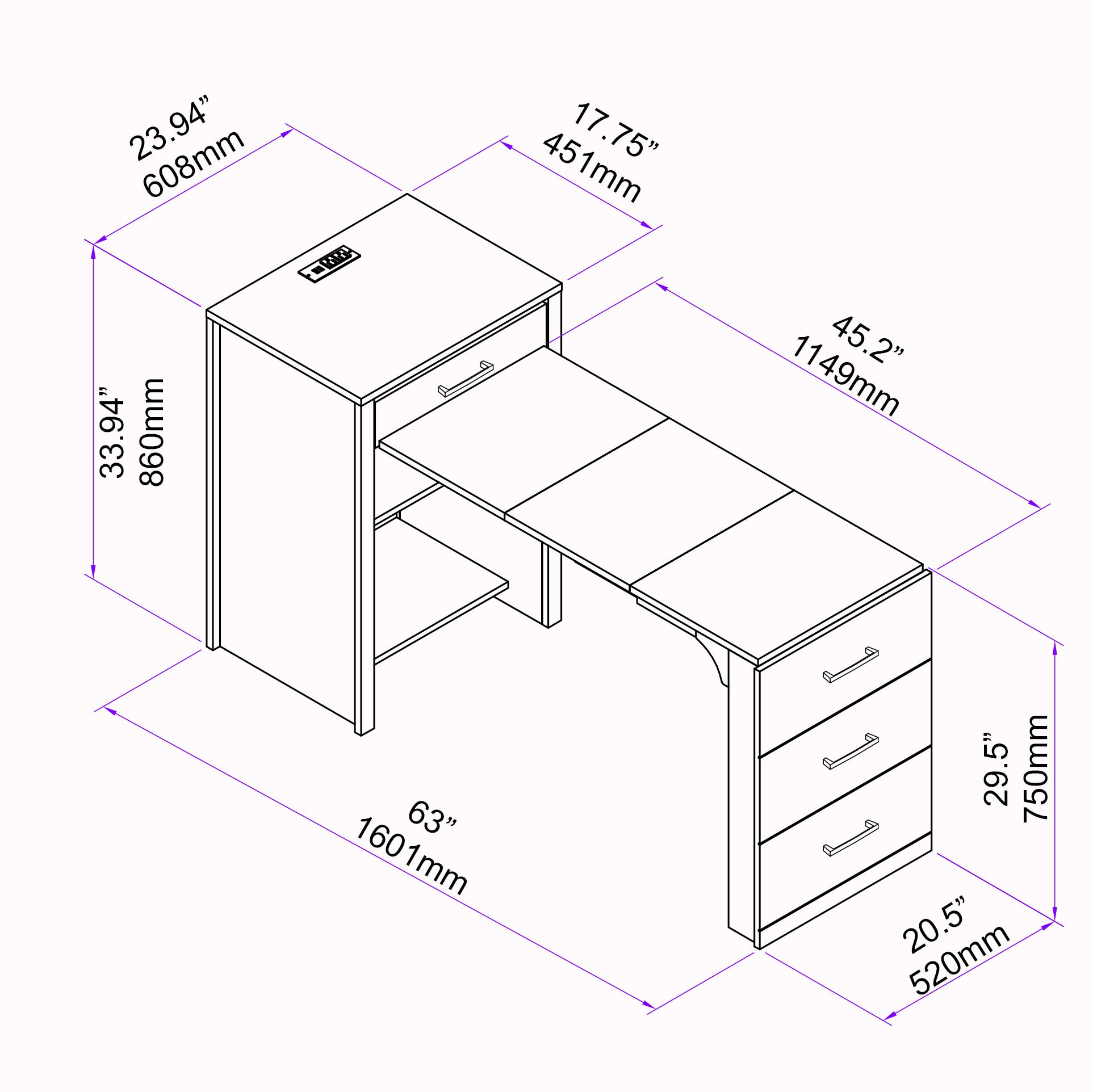 Alegra Full Murphy Bed - Horizontal - with 1 Side Table