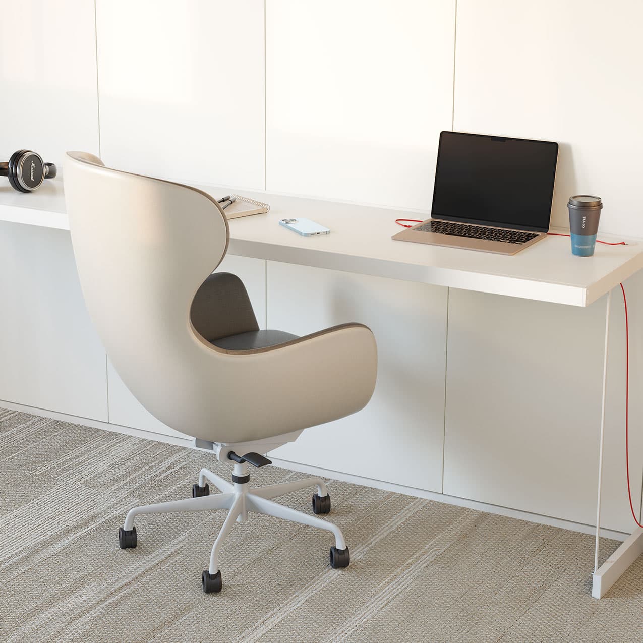 Axia Queen Murphy Bed with Desk - Horizontal