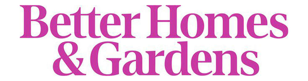 The logo for Better Homes & Gardens, featuring the brand name in a bold magenta pink serif typeface on a plain white background.