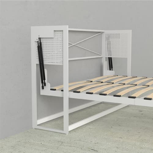 alegra queen murphy bed steel frame with quad piston engines and euro slat mattress supports